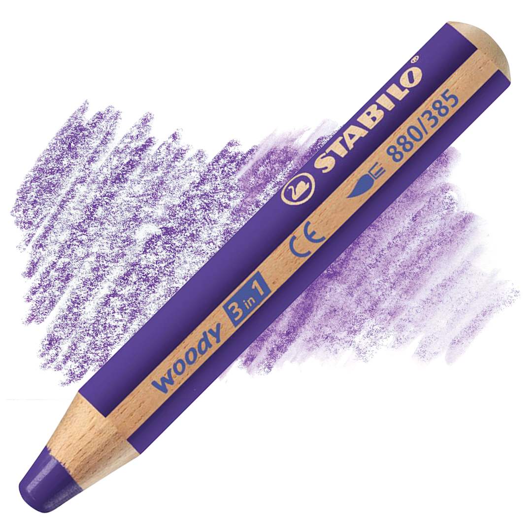 Open in modal - Stabilo Woody 3 in 1 Pencil - Violet pencil and swatch