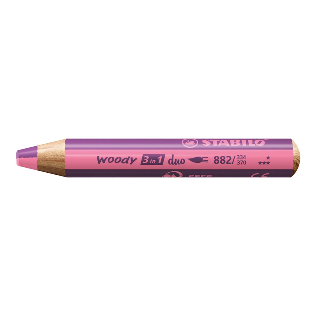 Open in modal - Stabilo Woody 3 in 1 Duo Pencil - Pink and Lilac