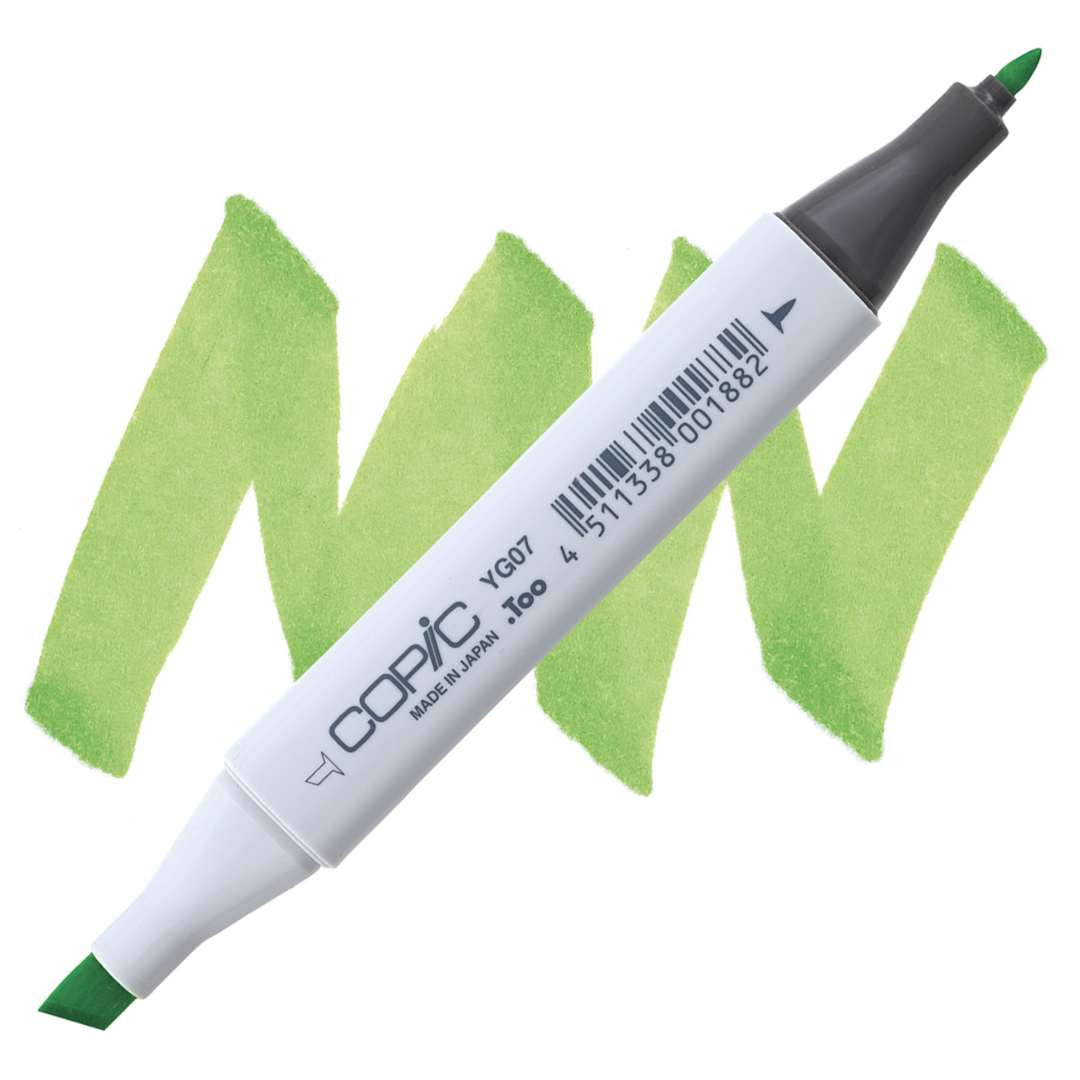 Open in modal - Copic Classic Marker - Acid Green YG07 marker and swatch