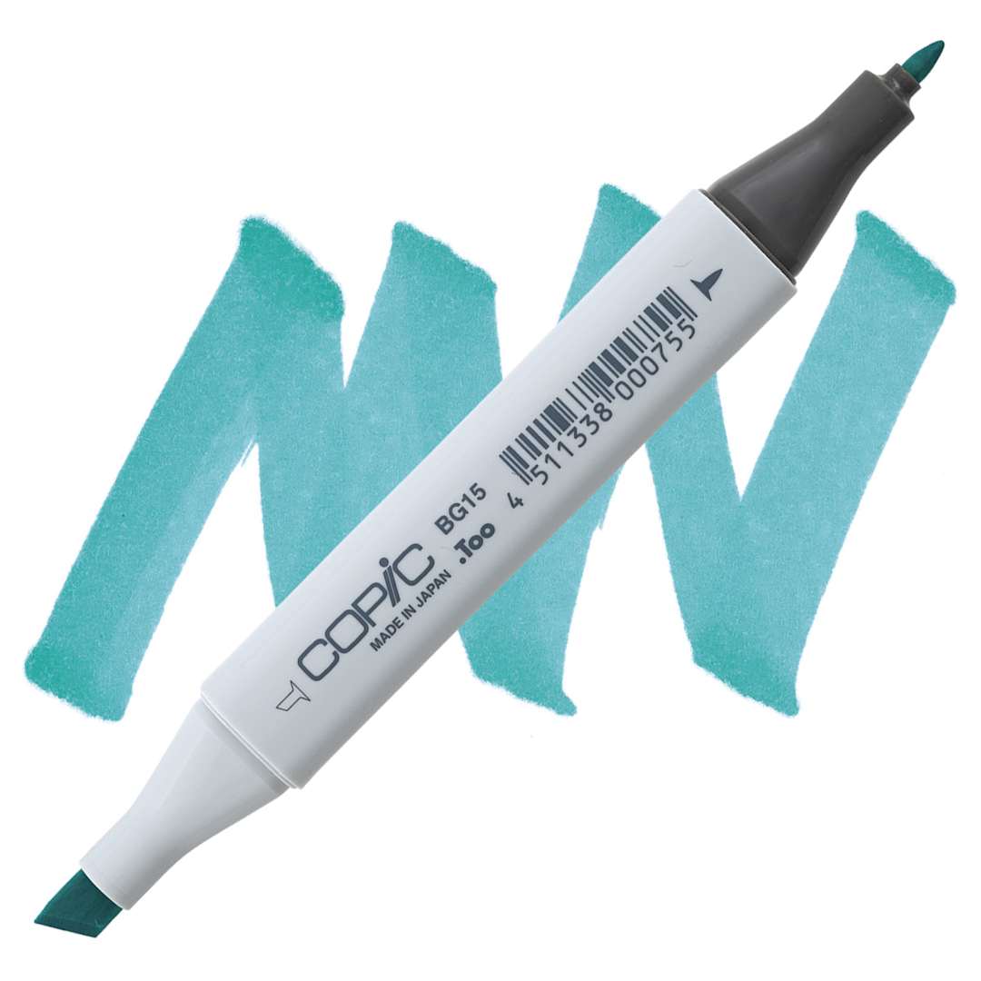 Open in modal - Copic Classic Marker - Aqua BG01 marker and swatch