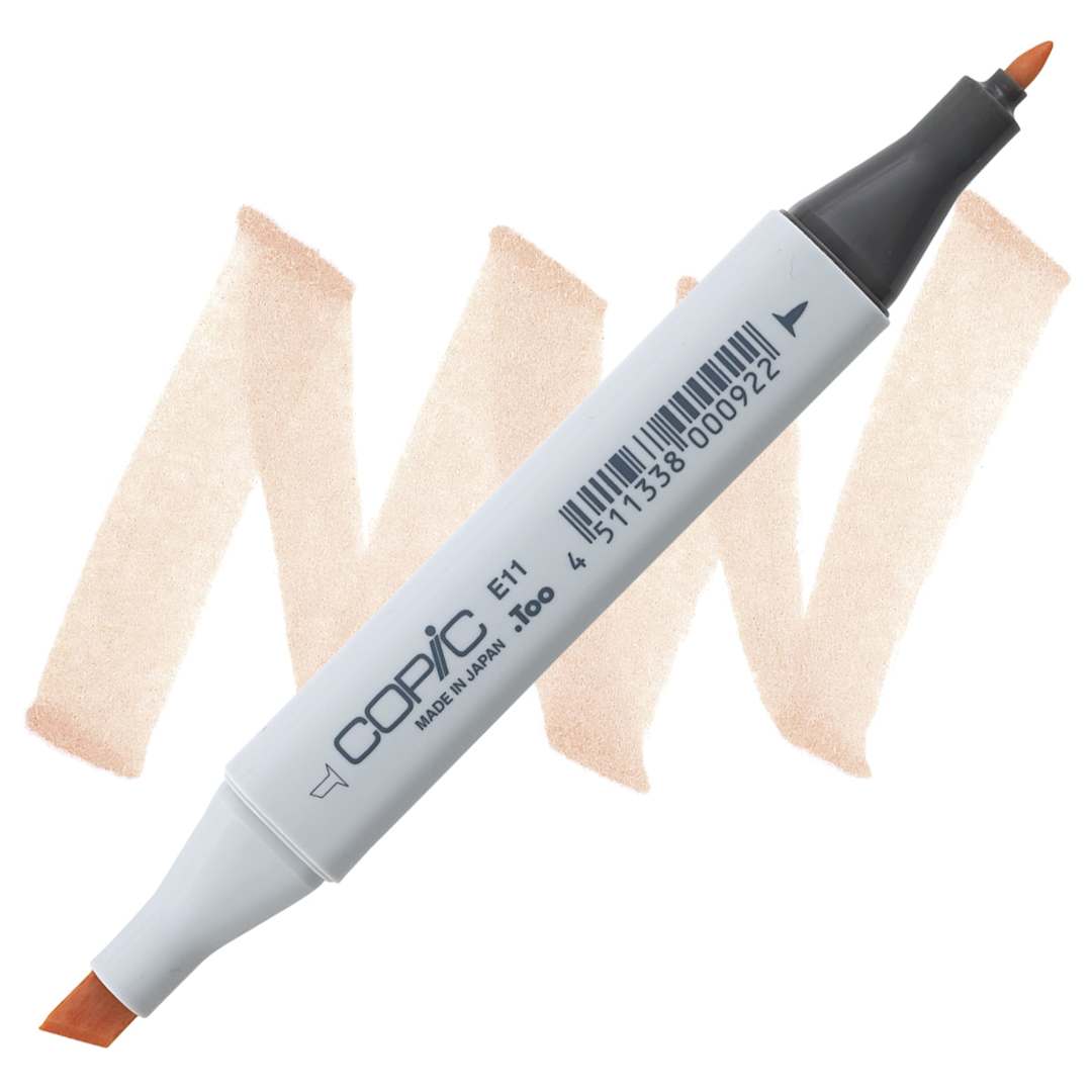 Open in modal - Copic Classic Marker - Bareley Beige E11 marker and swatch