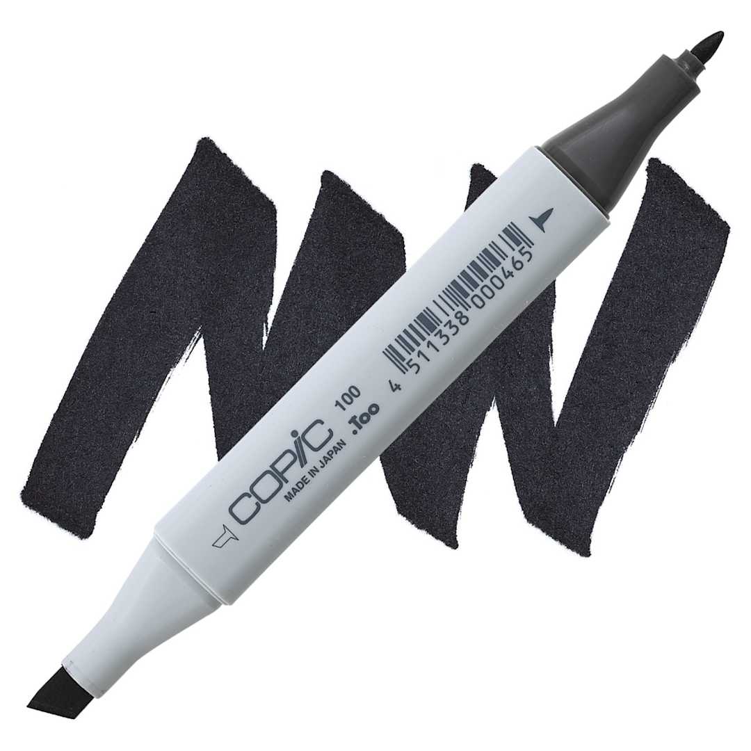 Open in modal - Copic Classic Marker - Black 100 marker and swatch