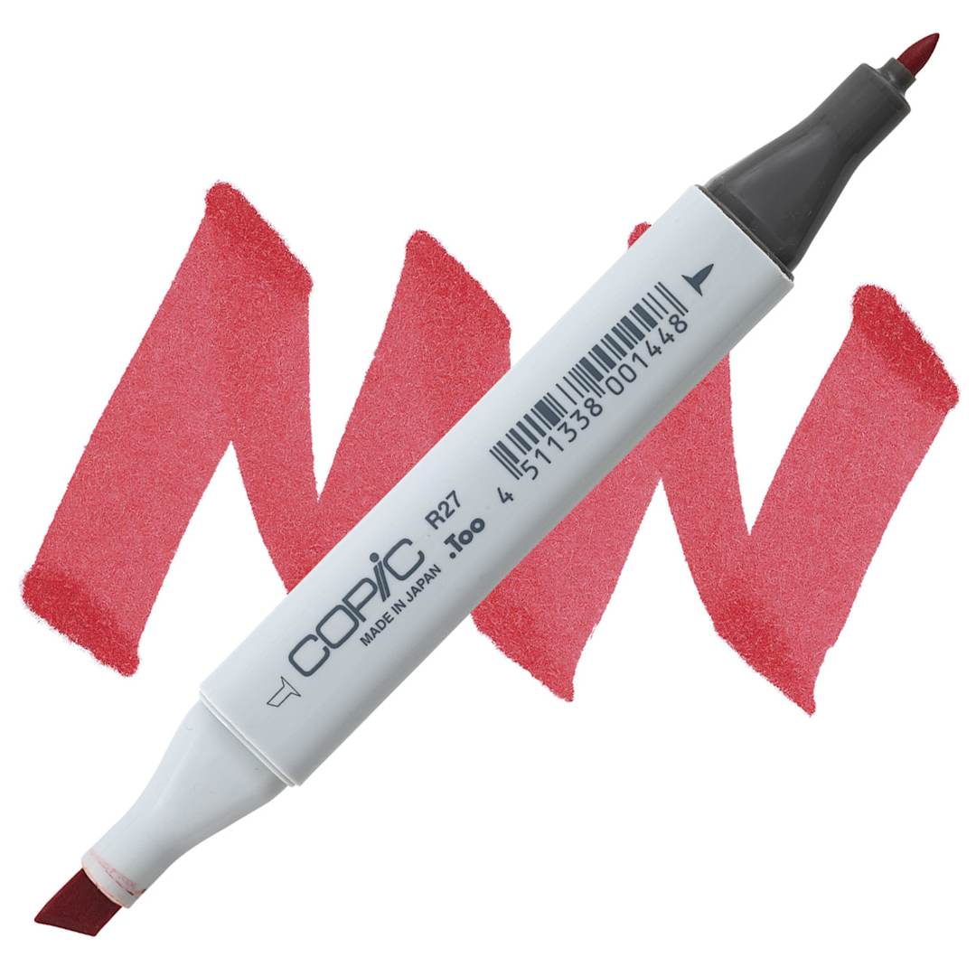 Open in modal - Copic Classic Marker - Cadmium Red R27 marker and swatch