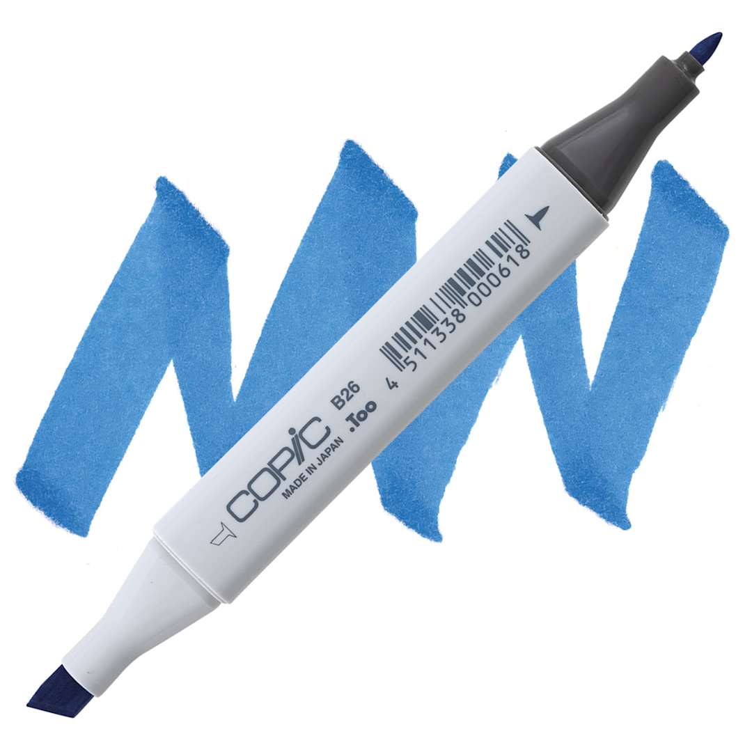 Open in modal - Copic Classic Marker - Cobalt Blue B26 marker and swatch