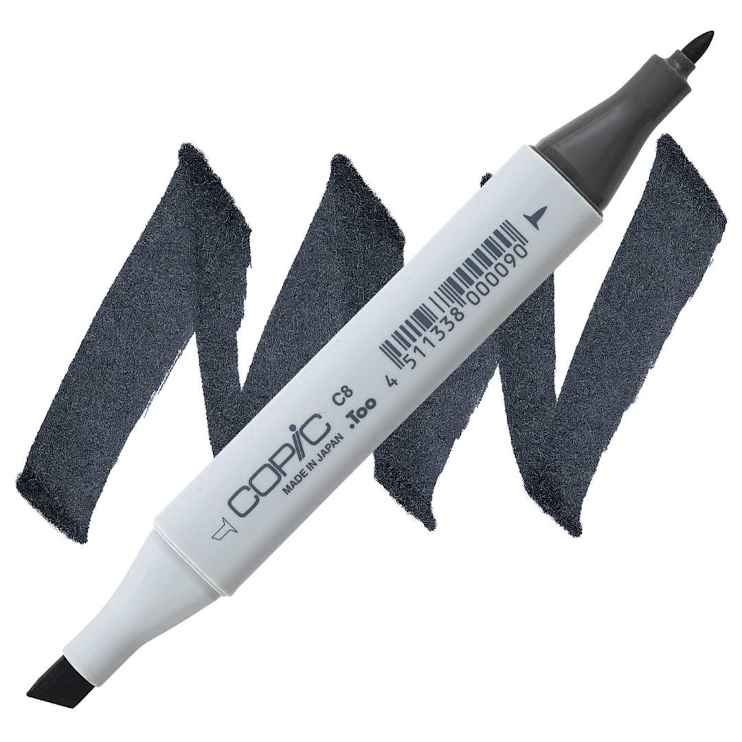 Open in modal - Copic Classic Marker - Cool Gray C-8 marker and swatch