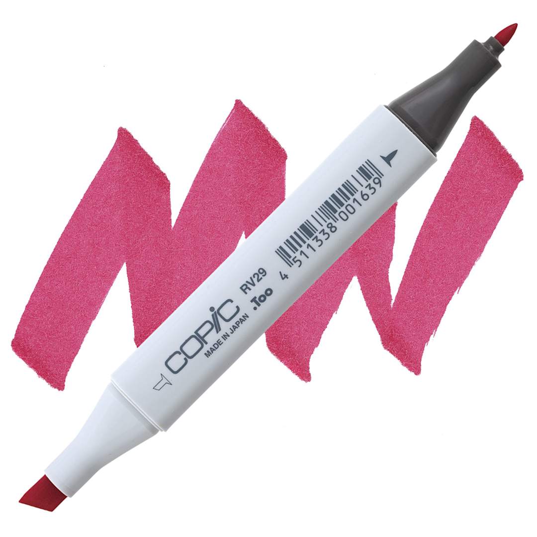 Open in modal - Copic Classic Marker - Crimson RV29 marker and swatch