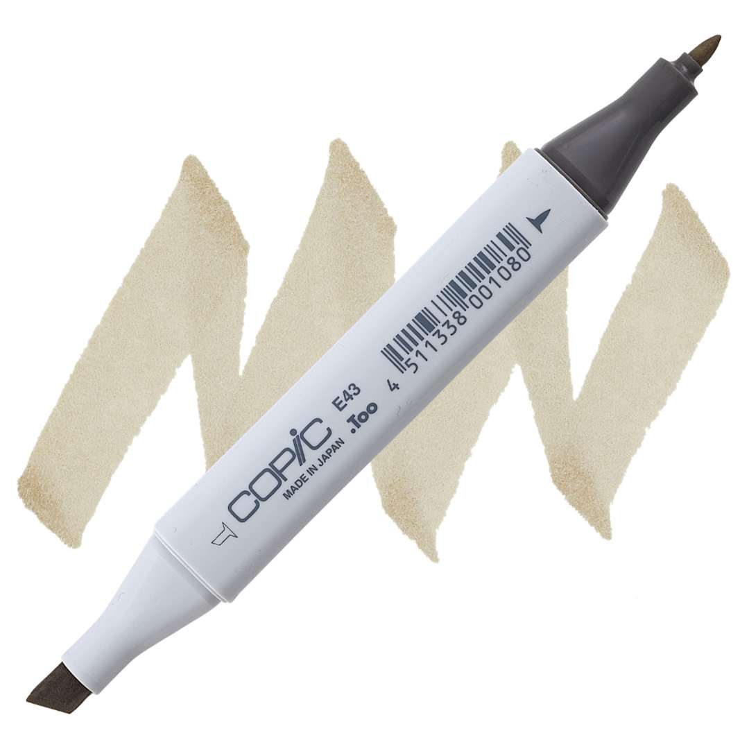 Open in modal - Copic Classic Marker - Dull Ivory E43 marker and swatch