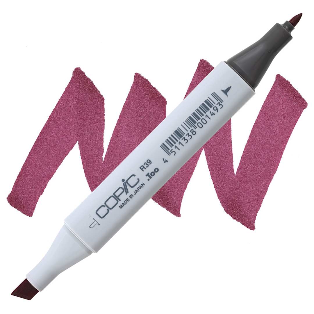 Open in modal - Copic Classic Marker - Garnet R39 marker and swatch