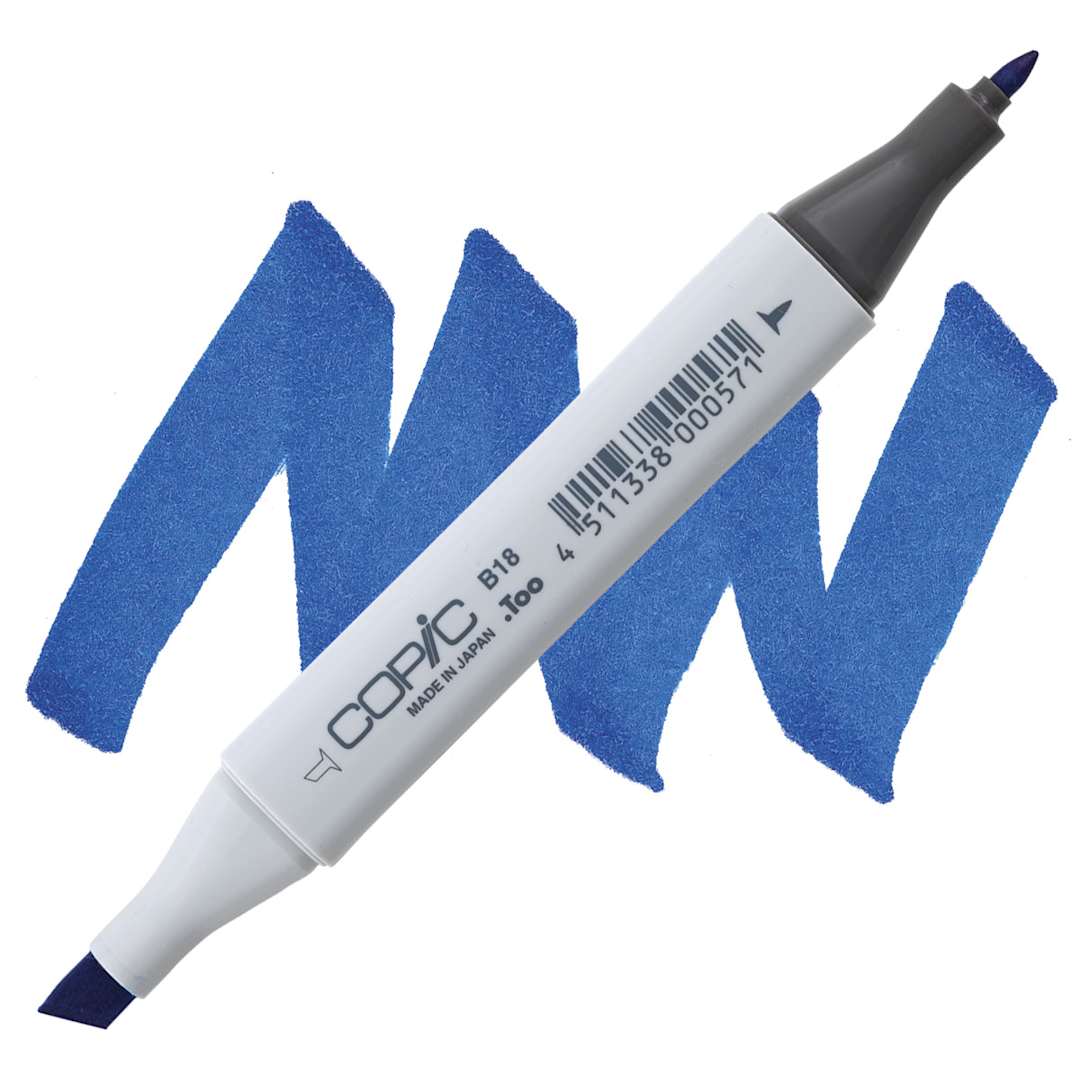 Open in modal - Copic Classic Marker - Lazuli B18 marker and swatch