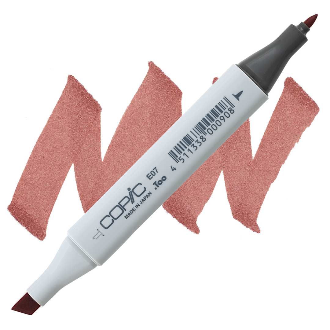 Open in modal - Copic Classic Marker - Light Mahogany E07 marker and swatch