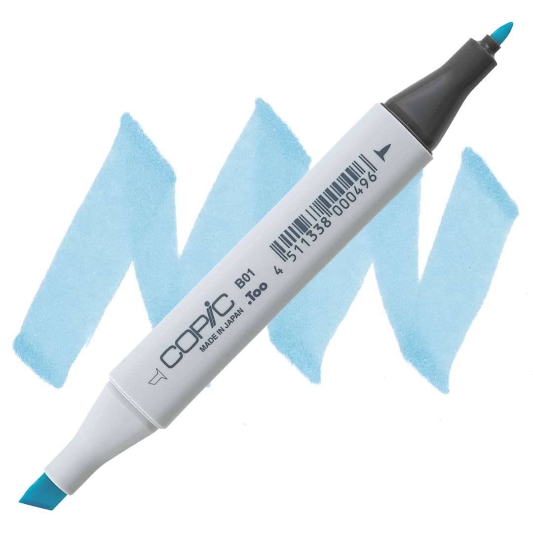 Open in modal - Copic Classic Marker - Mint Blue B01 marker and swatch