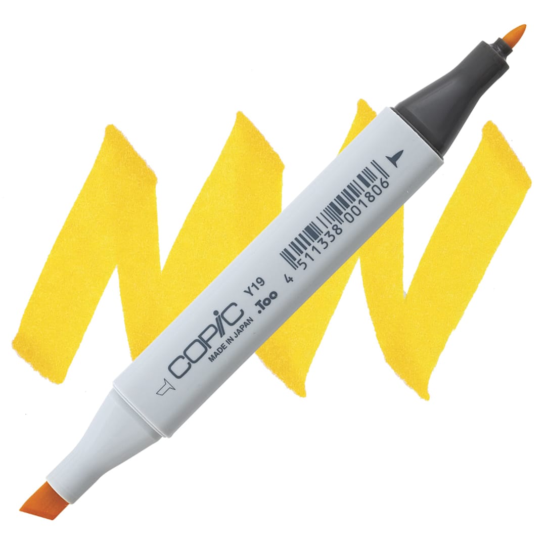 Open in modal - Copic Classic Marker - Napoli Yellow Y19 marker and swatch