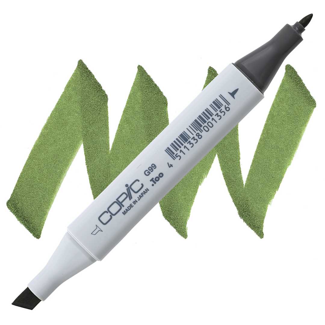 Open in modal - Copic Classic Marker - Olive G99 marker and swatch