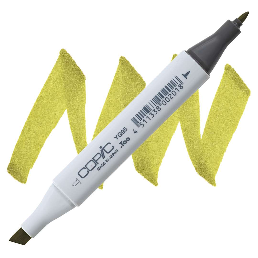 Open in modal - Copic Classic Marker - Pale Olive YG95 marker and swatch