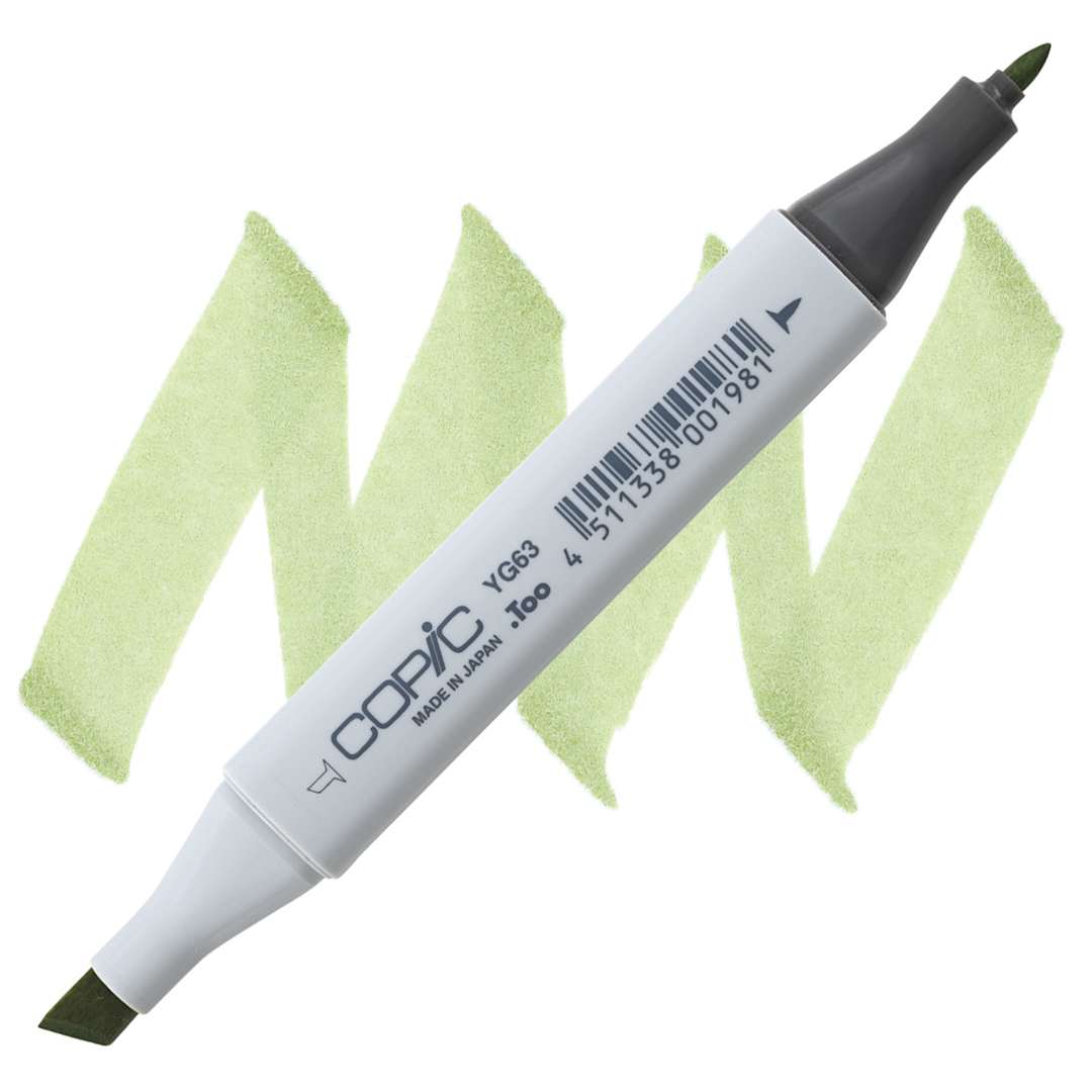Open in modal - Copic Classic Marker - Pea Green YG63 marker and swatch