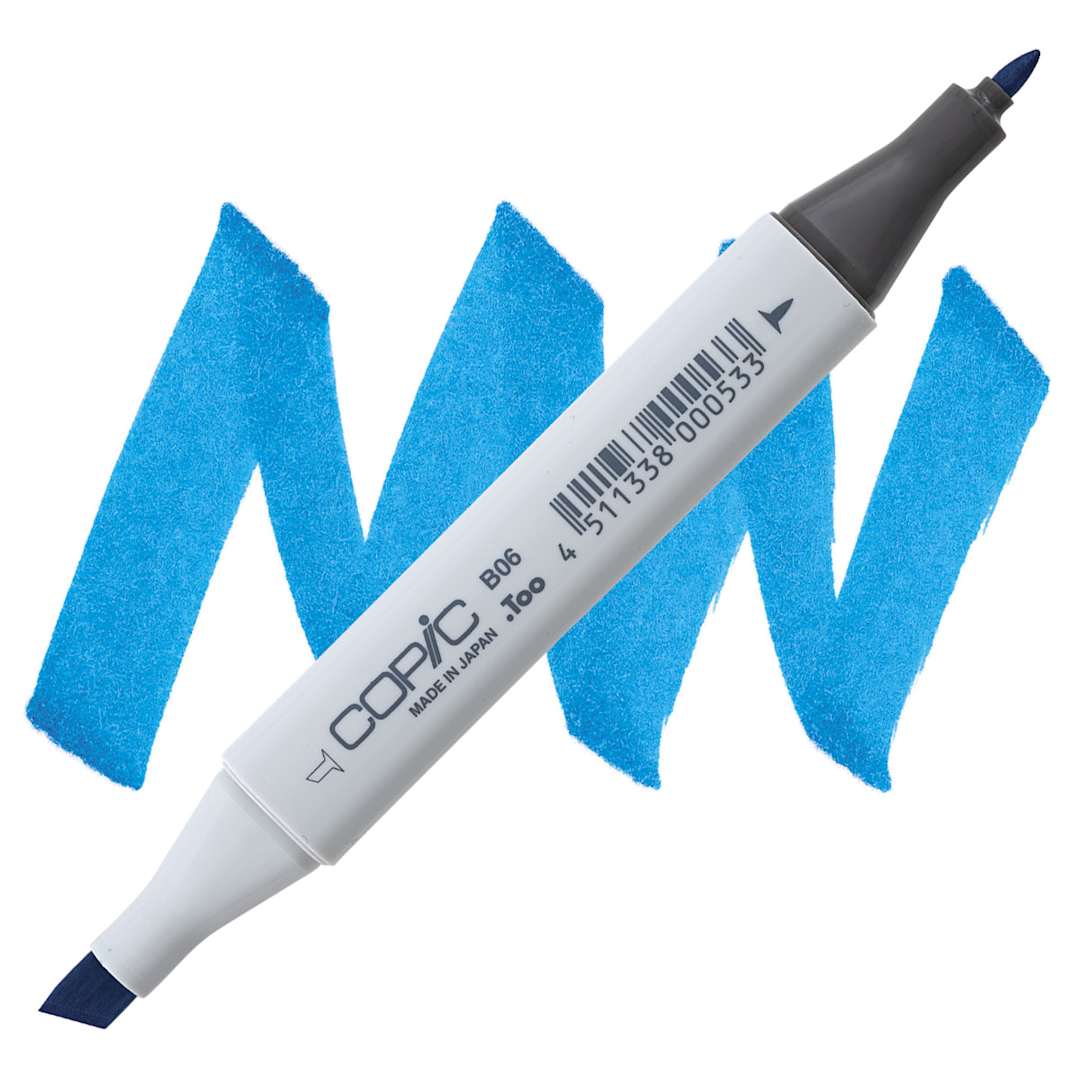 Open in modal - Copic Classic Marker - Peacock Blue B06 marker and swatch