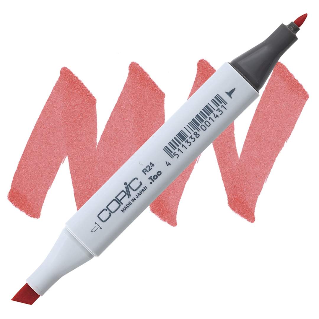 Open in modal - Copic Classic Marker - Prawn R24 marker and swatch