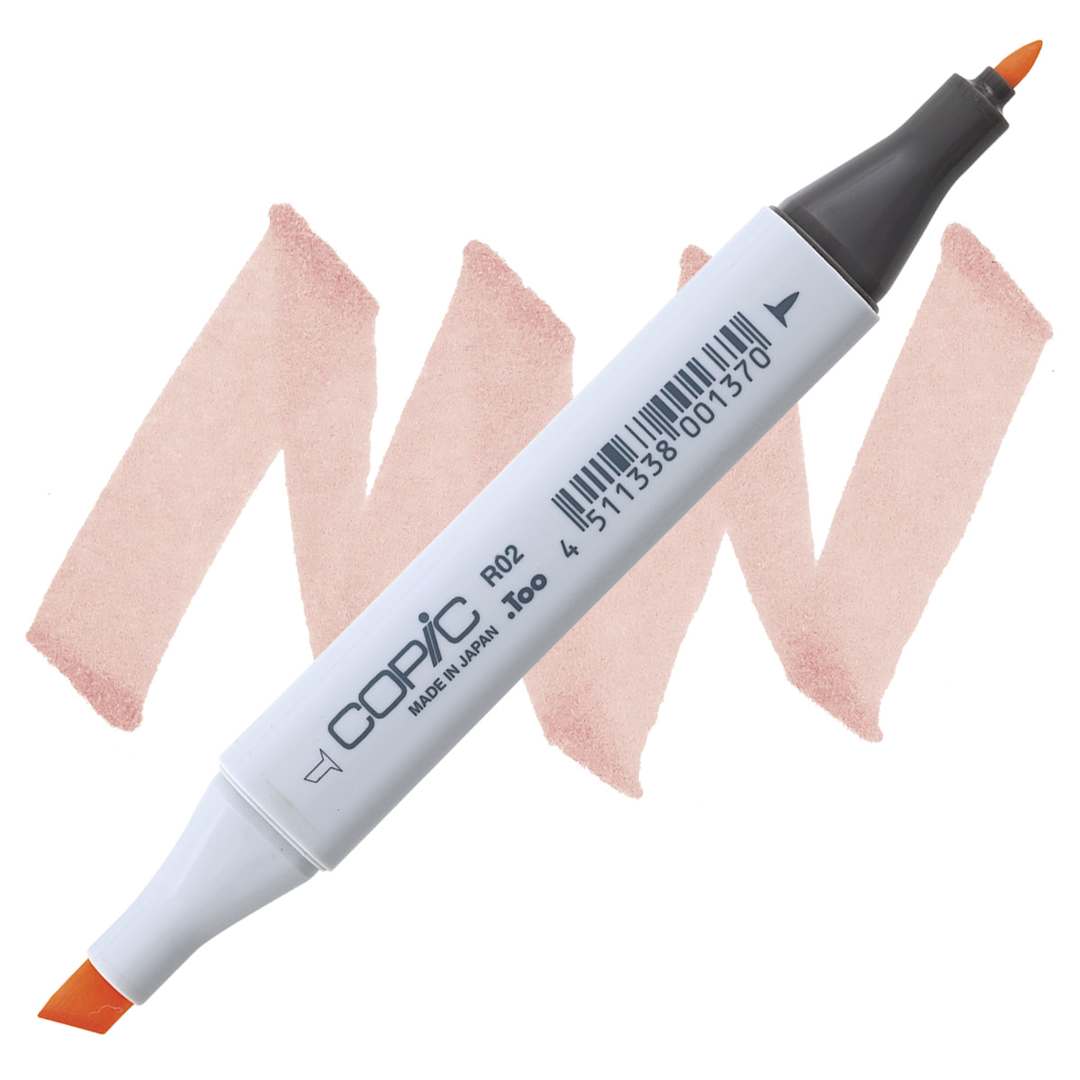Open in modal - Copic Classic Marker - Rose Salmon R02 marker and swatch
