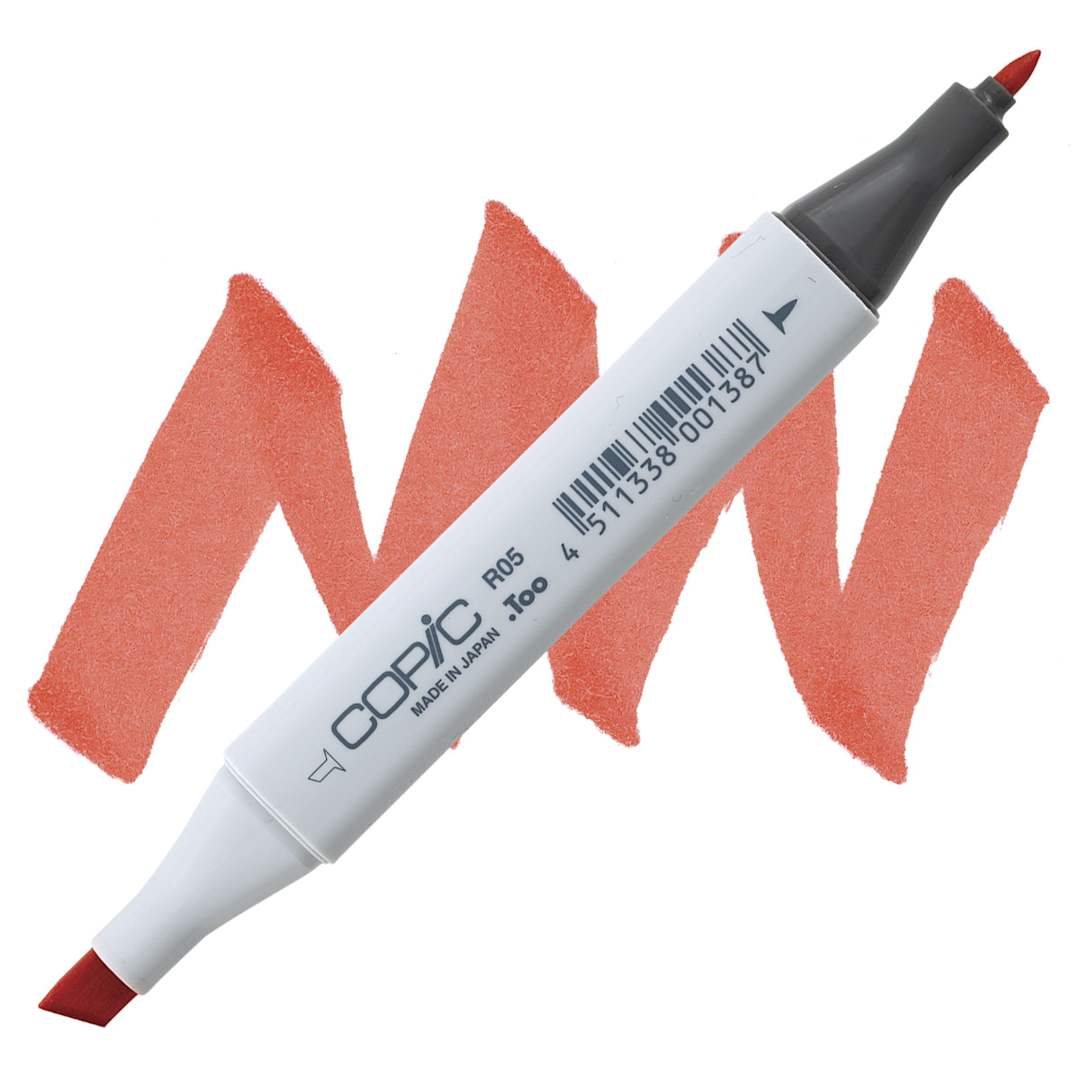 Open in modal - Copic Classic Marker - Salmon Red R05 marker and swatch