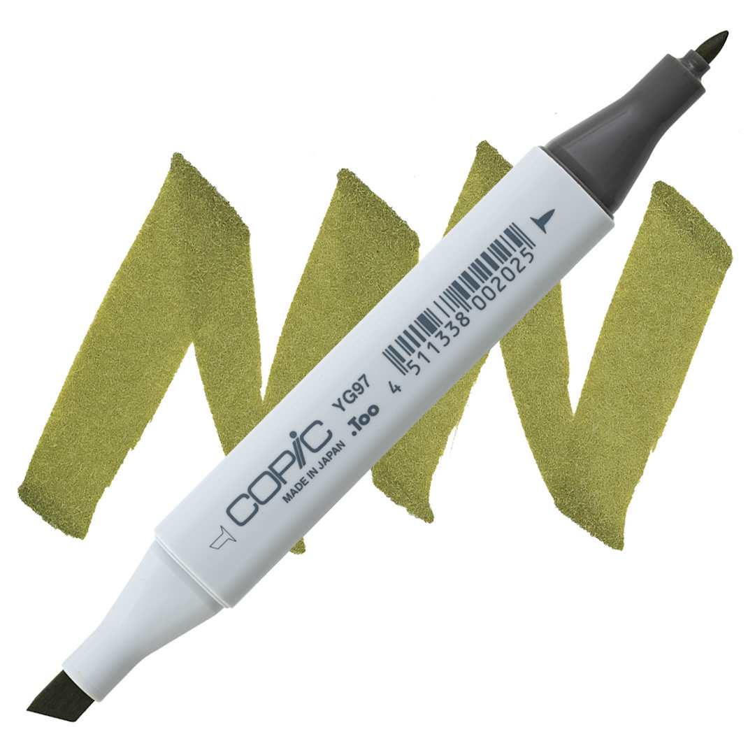 Open in modal - Copic Classic Marker - Spanish Olive YG97 marker and swatch