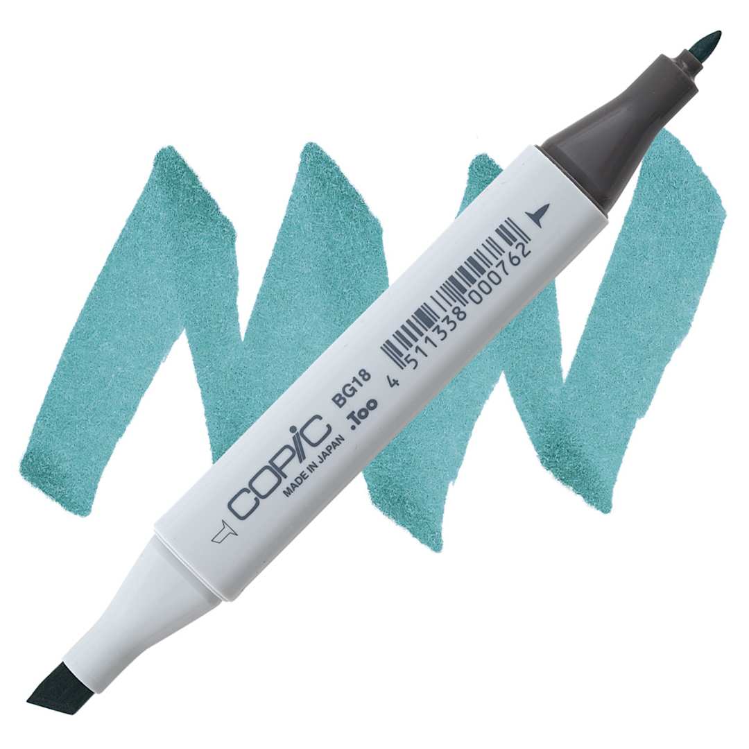 Open in modal - Copic Classic Marker - Teal Blue BG18 marker and swatch