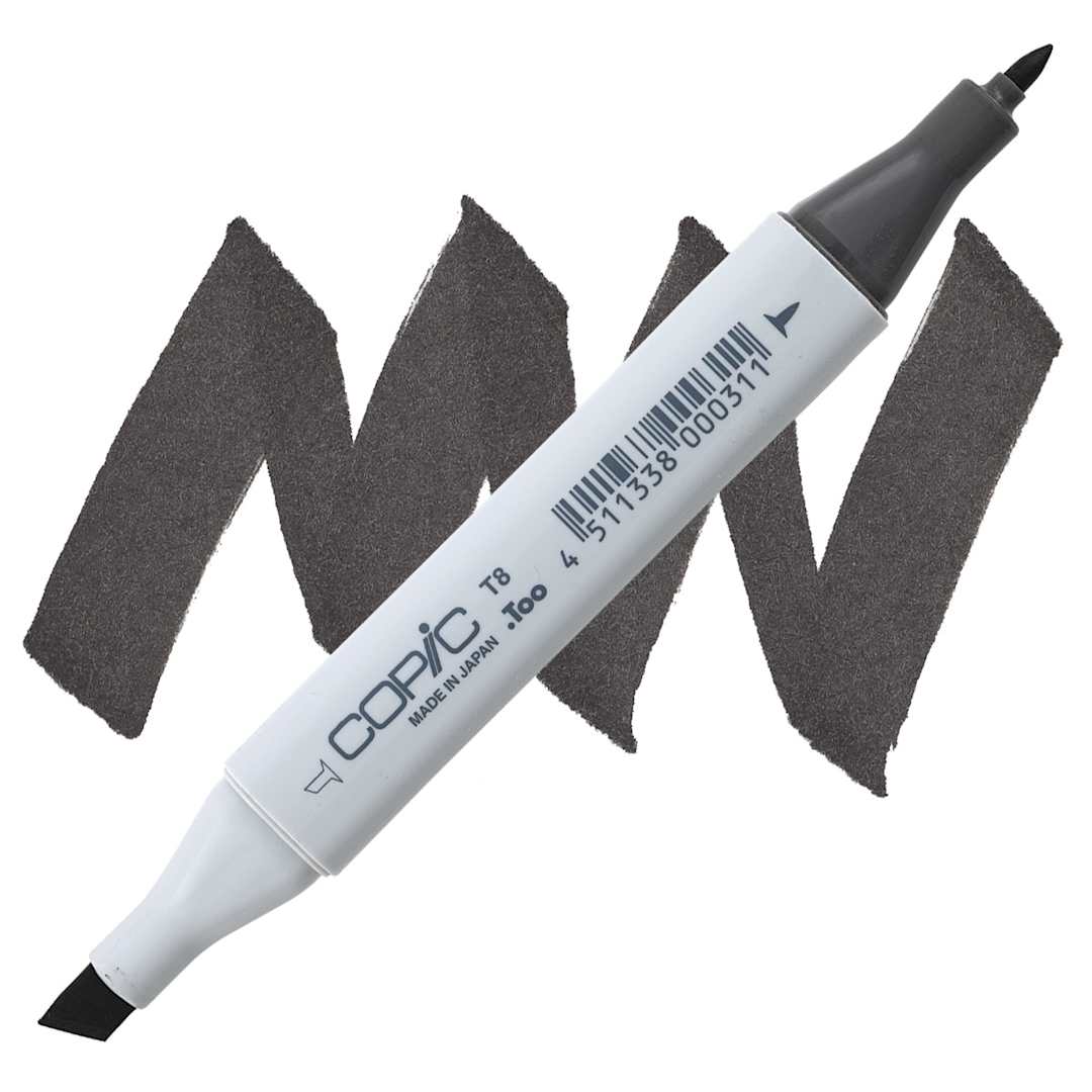 Open in modal - Copic Classic Marker - Toner Gray T-8 marker and swatch