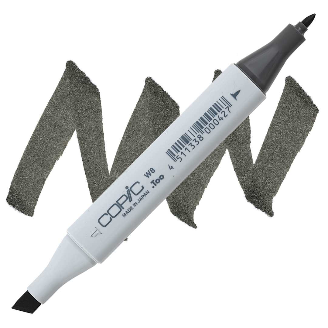 Open in modal - Copic Classic Marker - Warm Gray W-8 marker and swatch