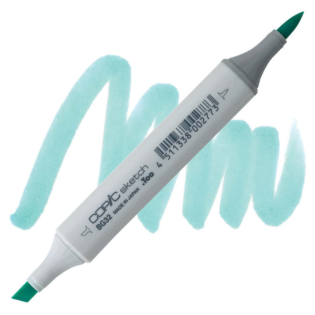 Open in modal - Copic Sketch Marker - Aqua Mint BG32 marker and swatch