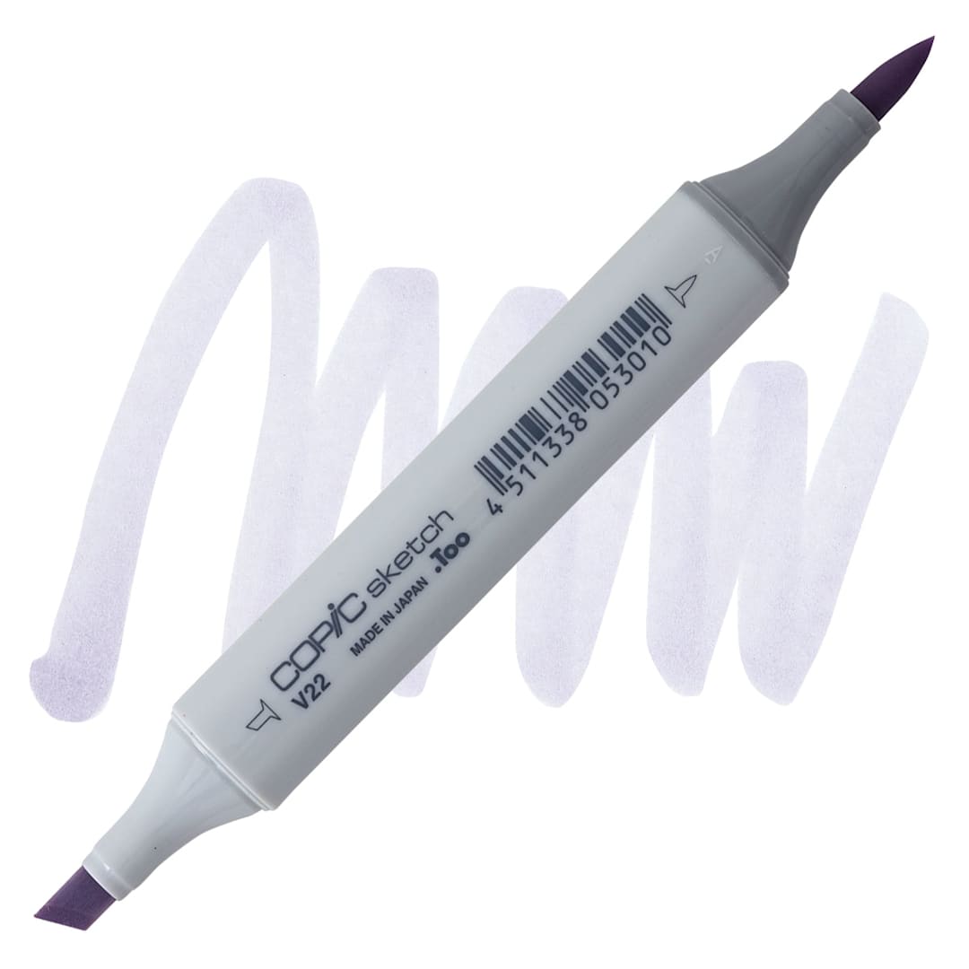 Open in modal - Copic Sketch Marker - Ash Lavender V22 marker and swatch