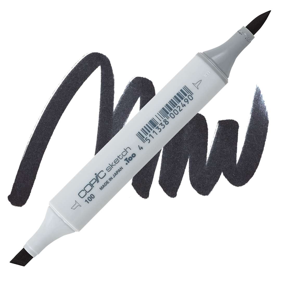 Open in modal - Copic Sketch Marker - Black 100 marker and swatch