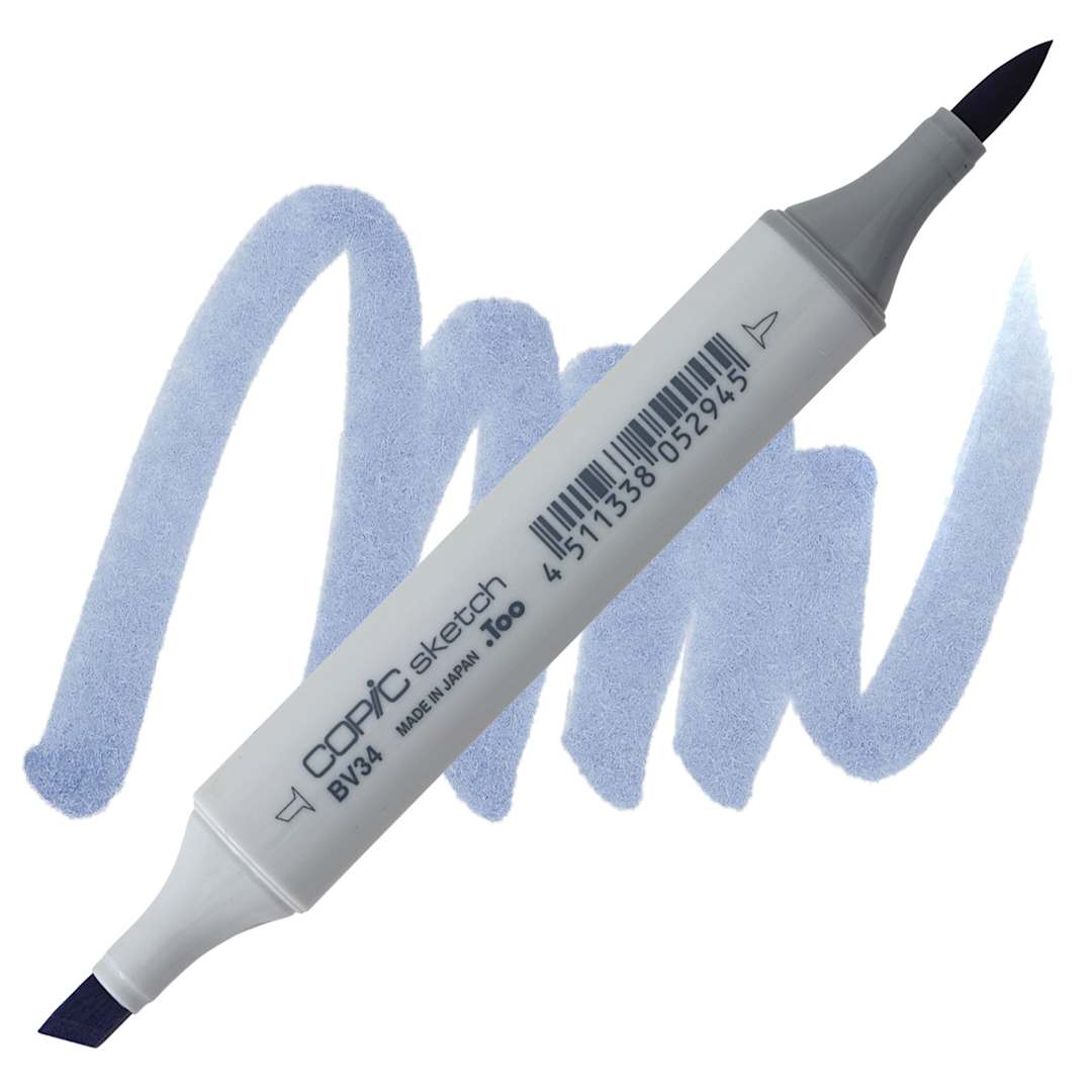 Open in modal - Copic Sketch Marker - Bluebell BV34 marker and swatch