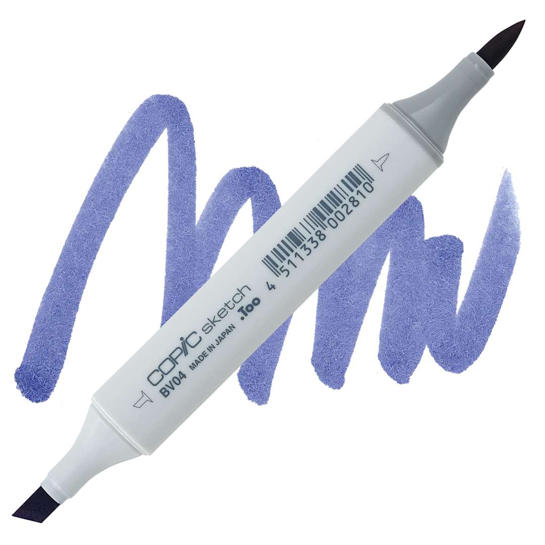 Open in modal - Copic Sketch Marker - Blue Berry BV04 marker and swatch