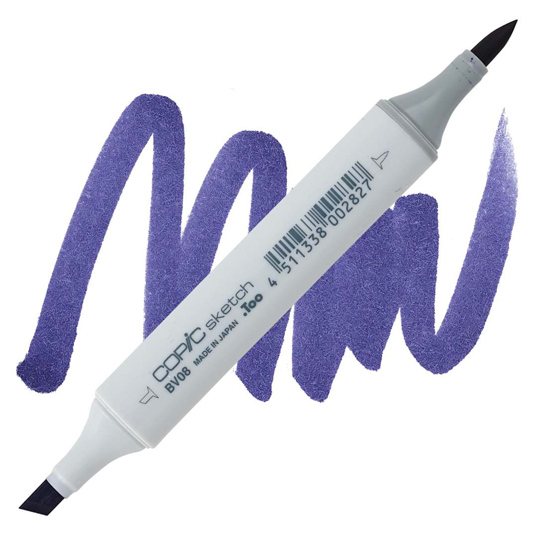 Open in modal - Copic Sketch Marker - Blue Violet BV08 marker and swatch