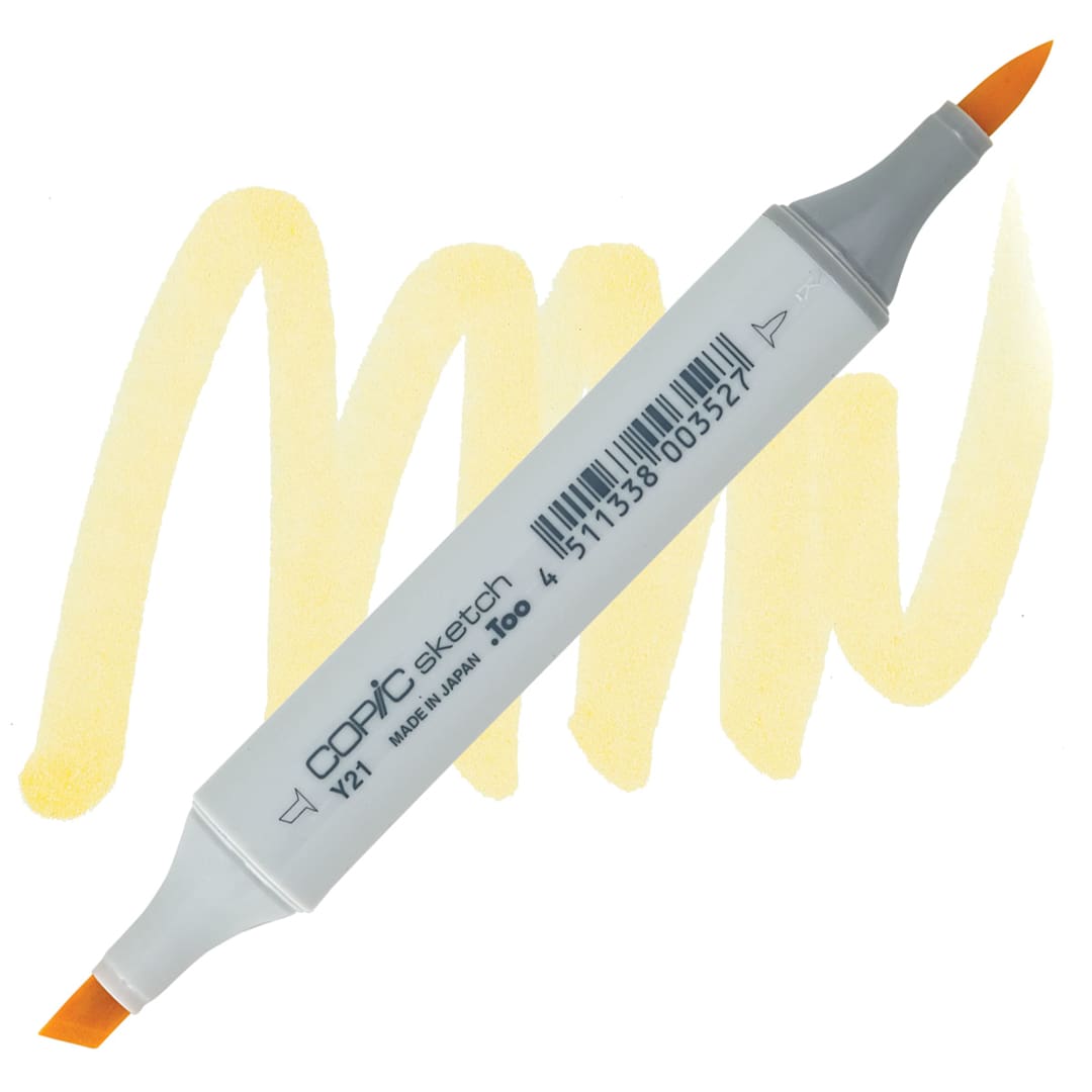 Open in modal - Copic Sketch Marker - Buttercup Yellow Y21 marker and swatch