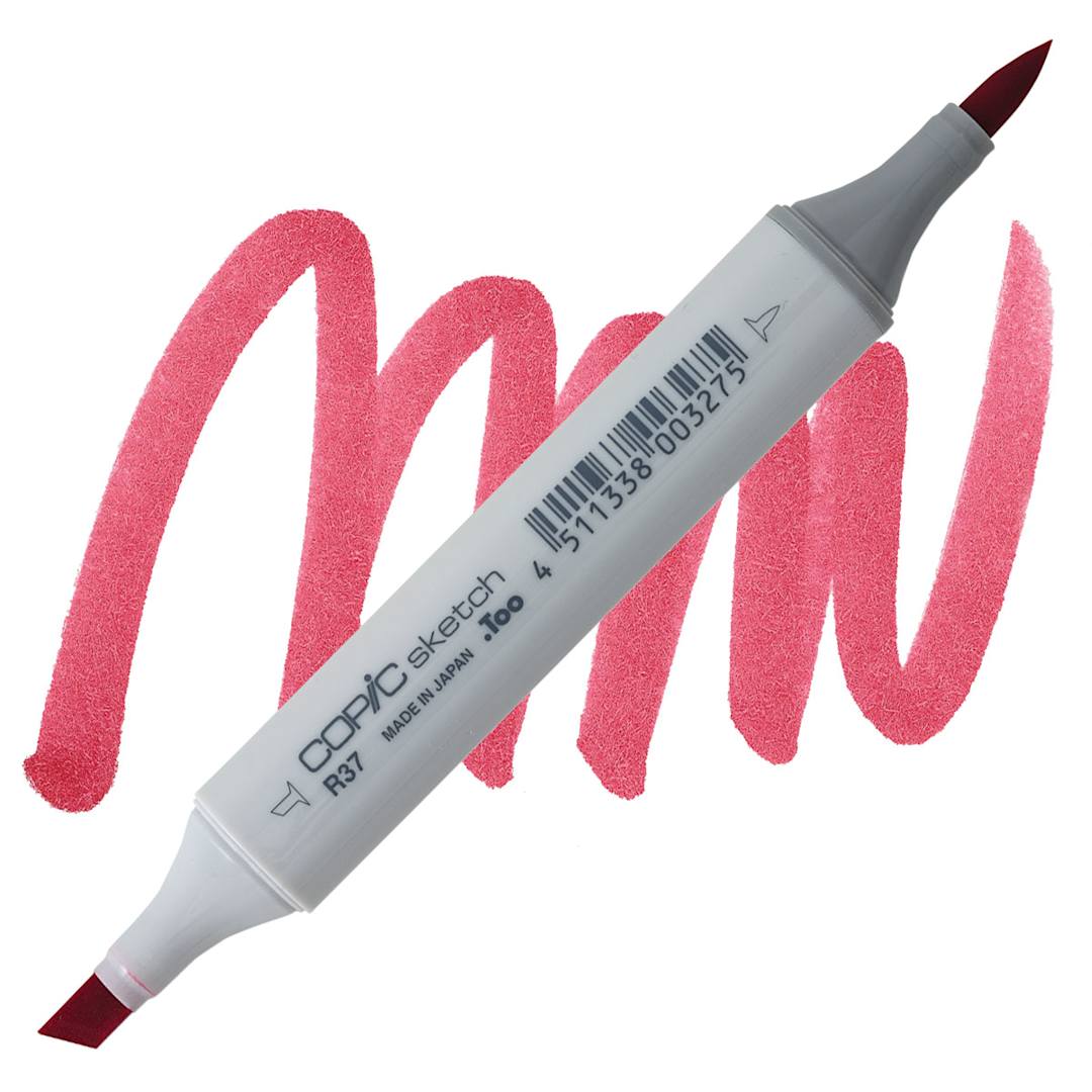 Open in modal - Copic Sketch Marker - Carmine R37 marker and swatch