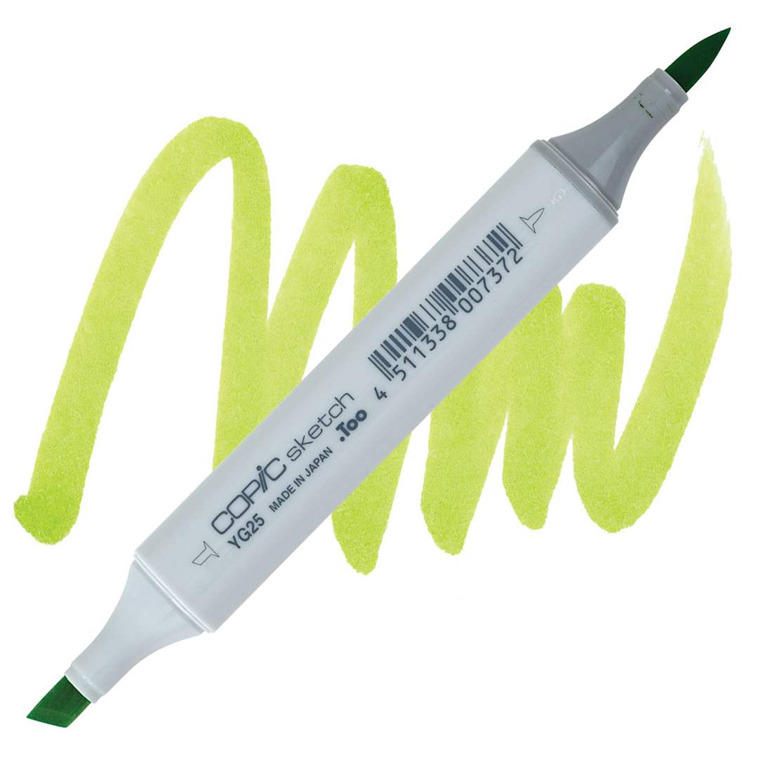 Open in modal - Copic Sketch Marker - Celadon Green YG25 marker and swatch