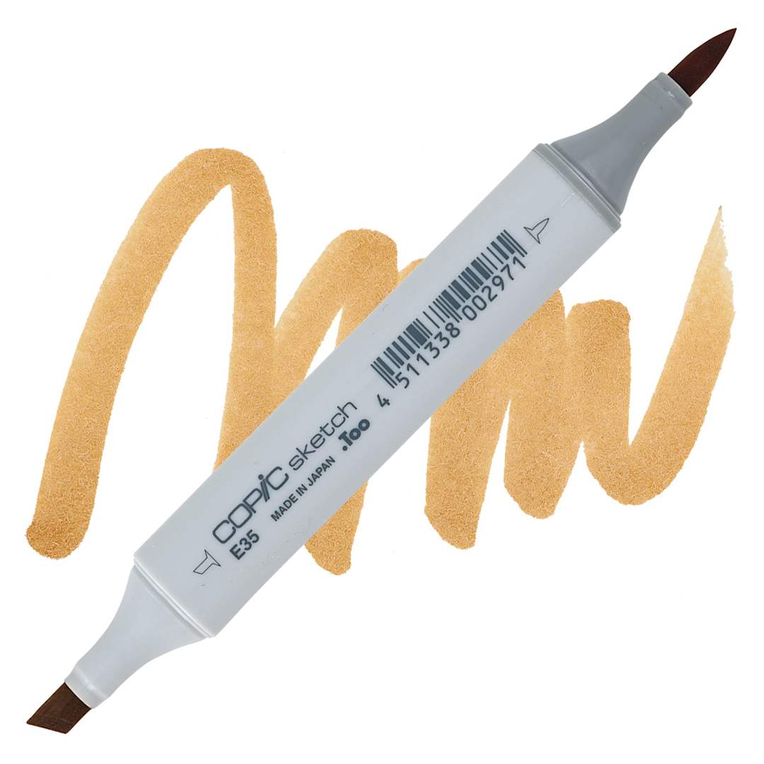 Open in modal - Copic Sketch Marker - Chamois E35 marker and swatch