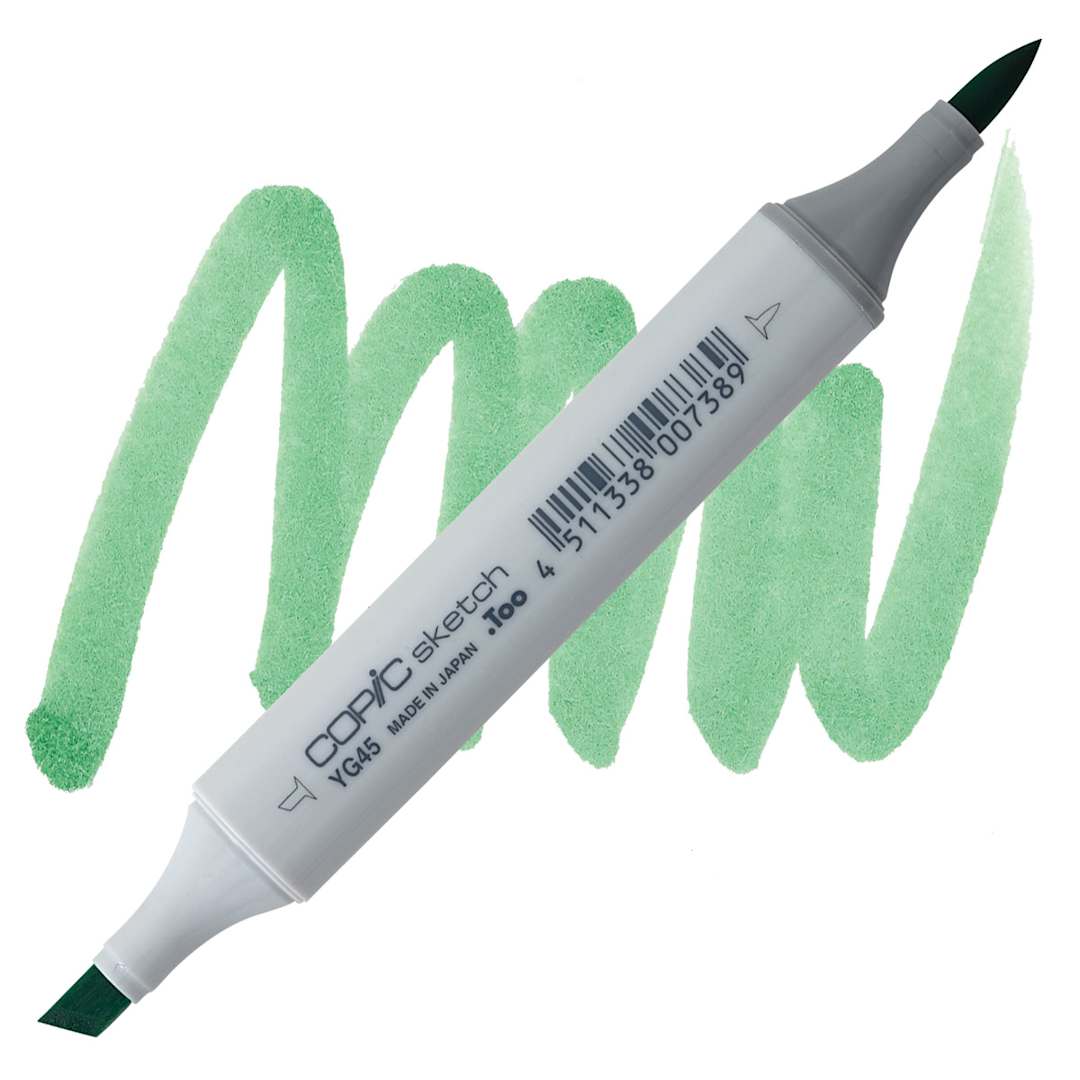 Open in modal - Copic Sketch Marker - Cobalt Green YG45 marker and swatch