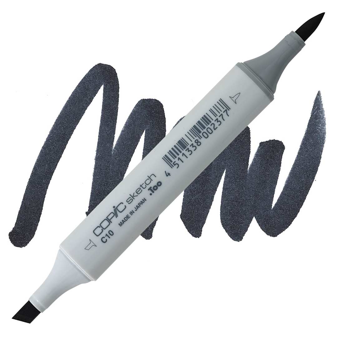 Open in modal - Copic Sketch Marker - Cool Gray C10 marker and swatch