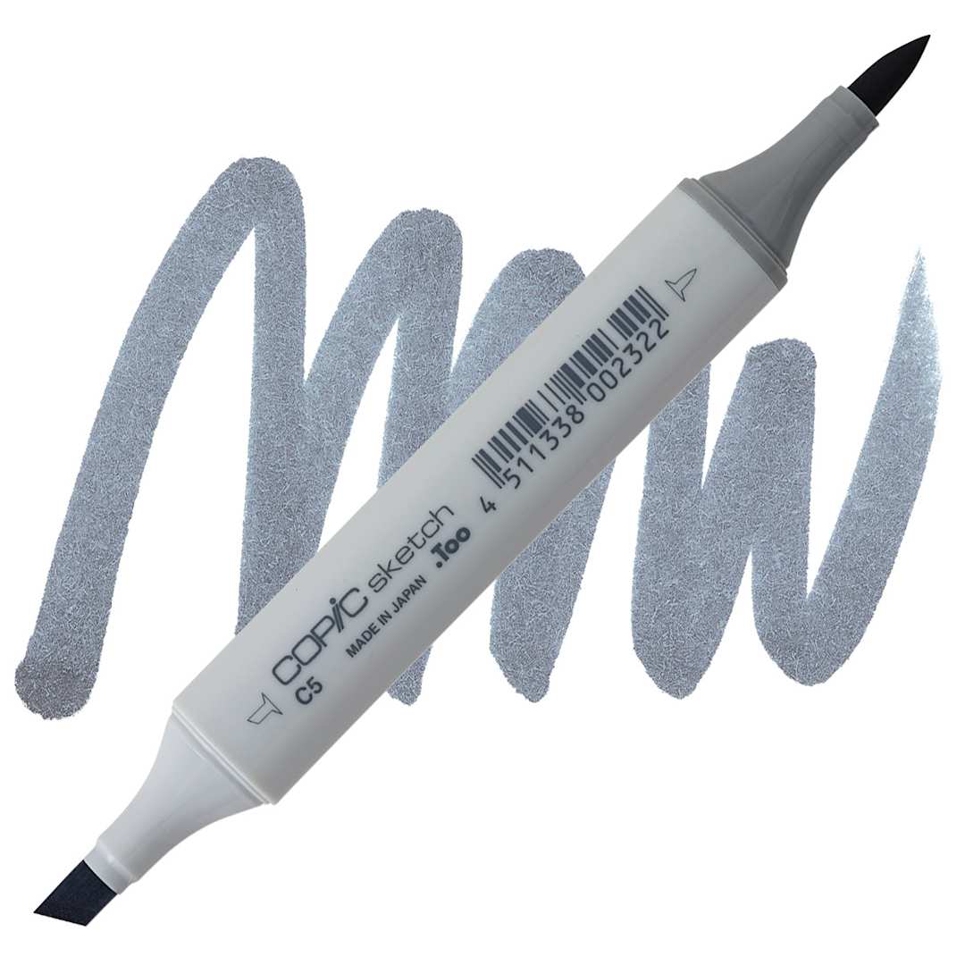 Open in modal - Copic Sketch Marker - Cool Gray C5 marker and swatch