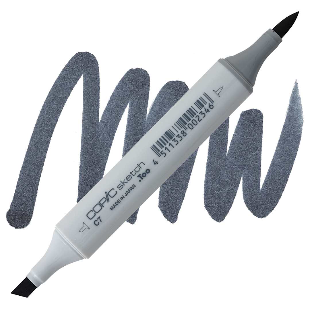 Open in modal - Copic Sketch Marker - Cool Gray C7 marker and swatch