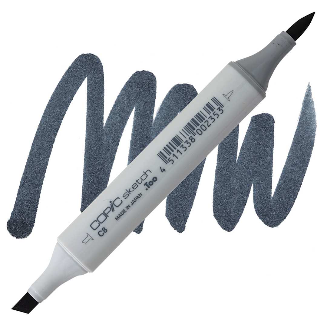 Open in modal - Copic Sketch Marker - Cool Gray C8 marker and swatch