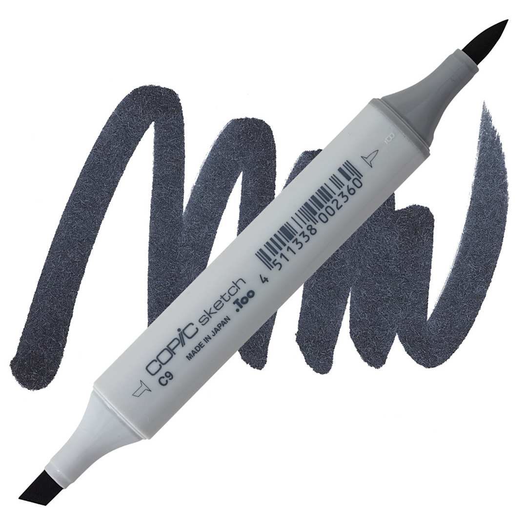Open in modal - Copic Sketch Marker - Cool Gray C9 marker and swatch
