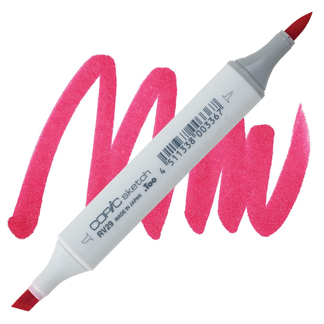 Open in modal - Copic Sketch Marker - Crimson RV29 marker and swatch