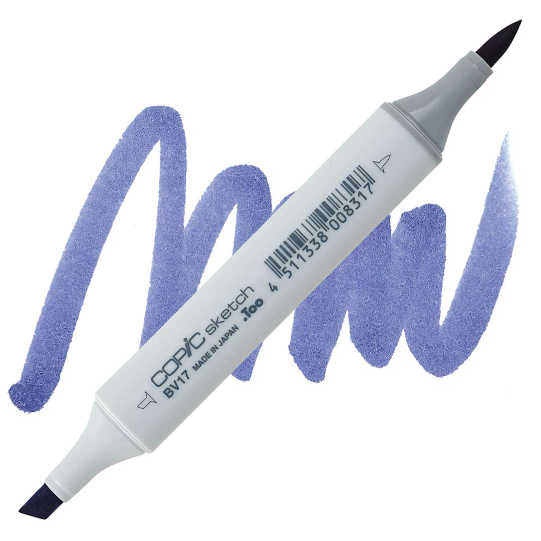 Open in modal - Copic Sketch Marker - Deep Reddish Blue BV17 marker and swatch
