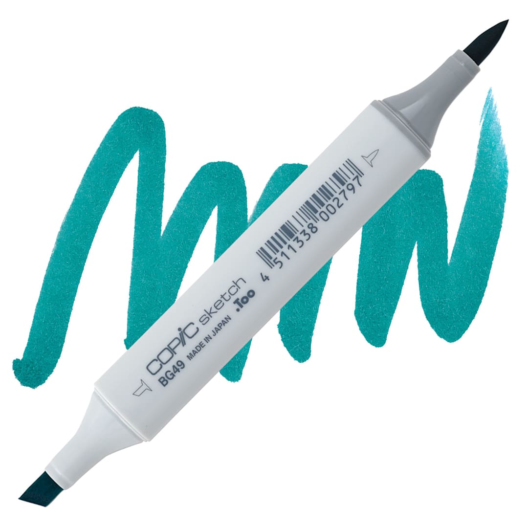 Open in modal - Copic Sketch Marker - Duck Blue BG49 marker and swatch
