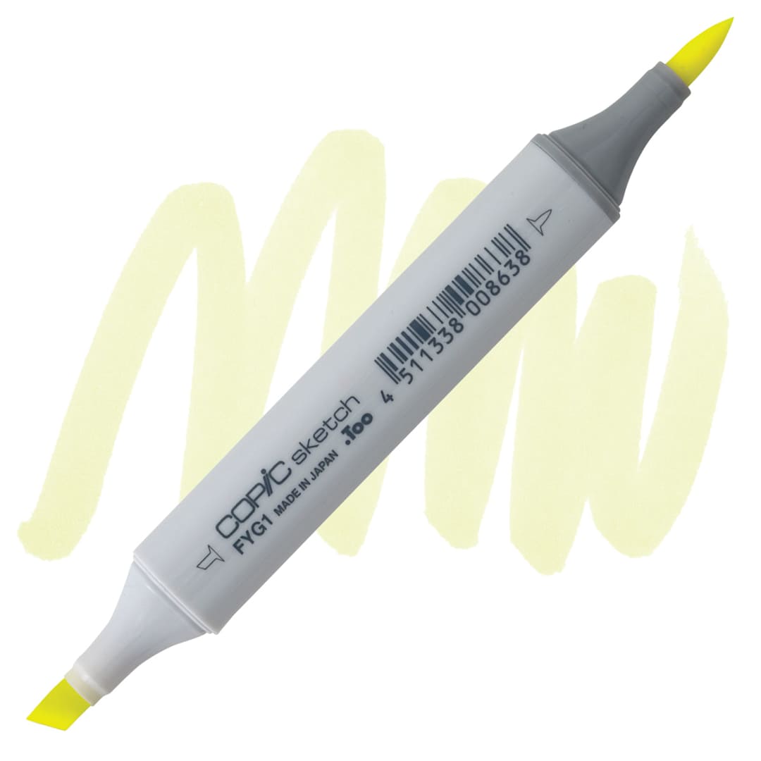 Open in modal - Copic Sketch Marker - Fluorescent Yellow Green FYG1 marker and swatch