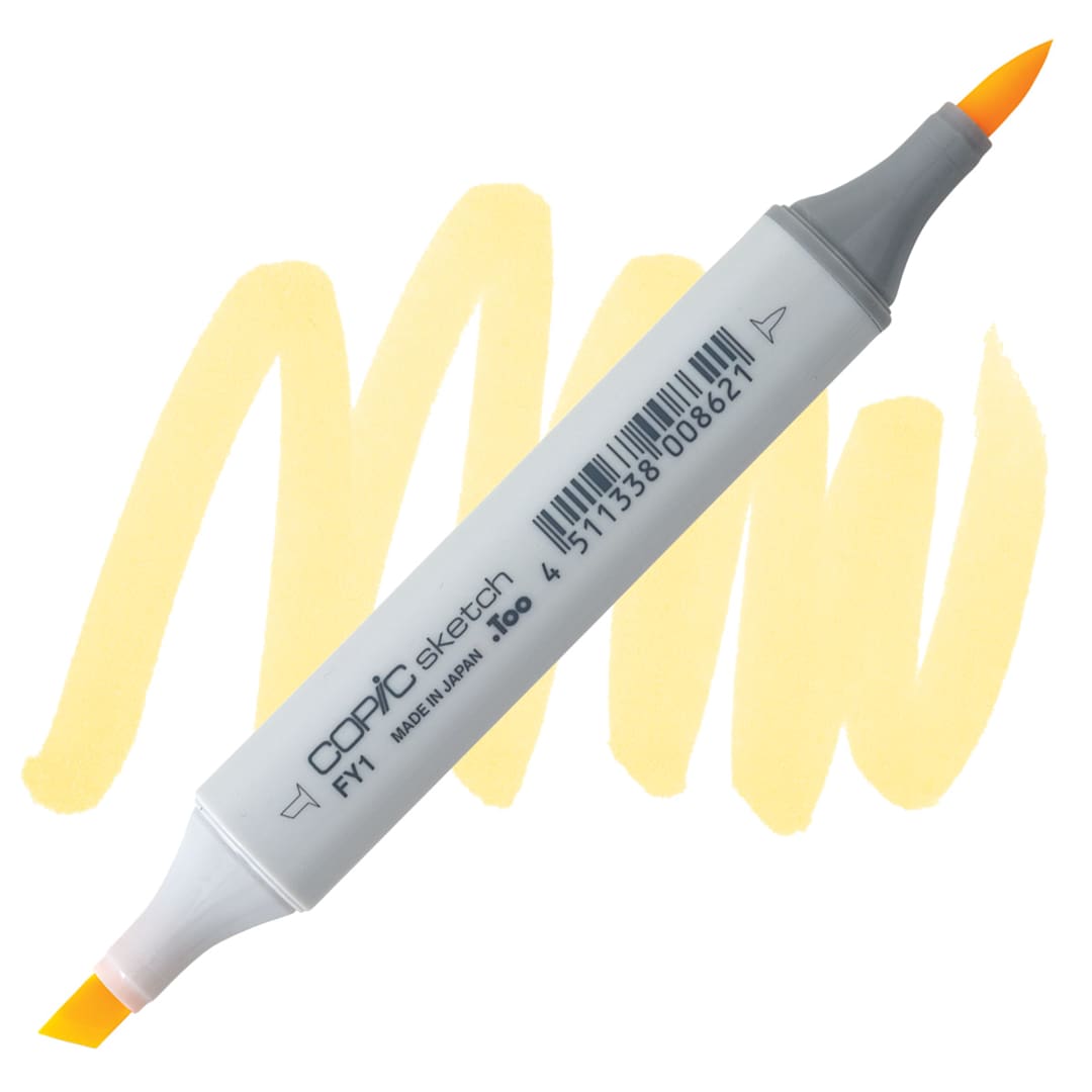 Open in modal - Copic Sketch Marker - Fluorescent Yellow FY1 marker and swatch