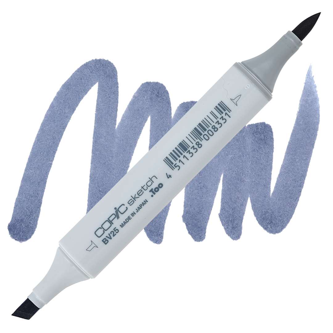 Open in modal - Copic Sketch Marker - Grayish Violet BV25 marker and swatch