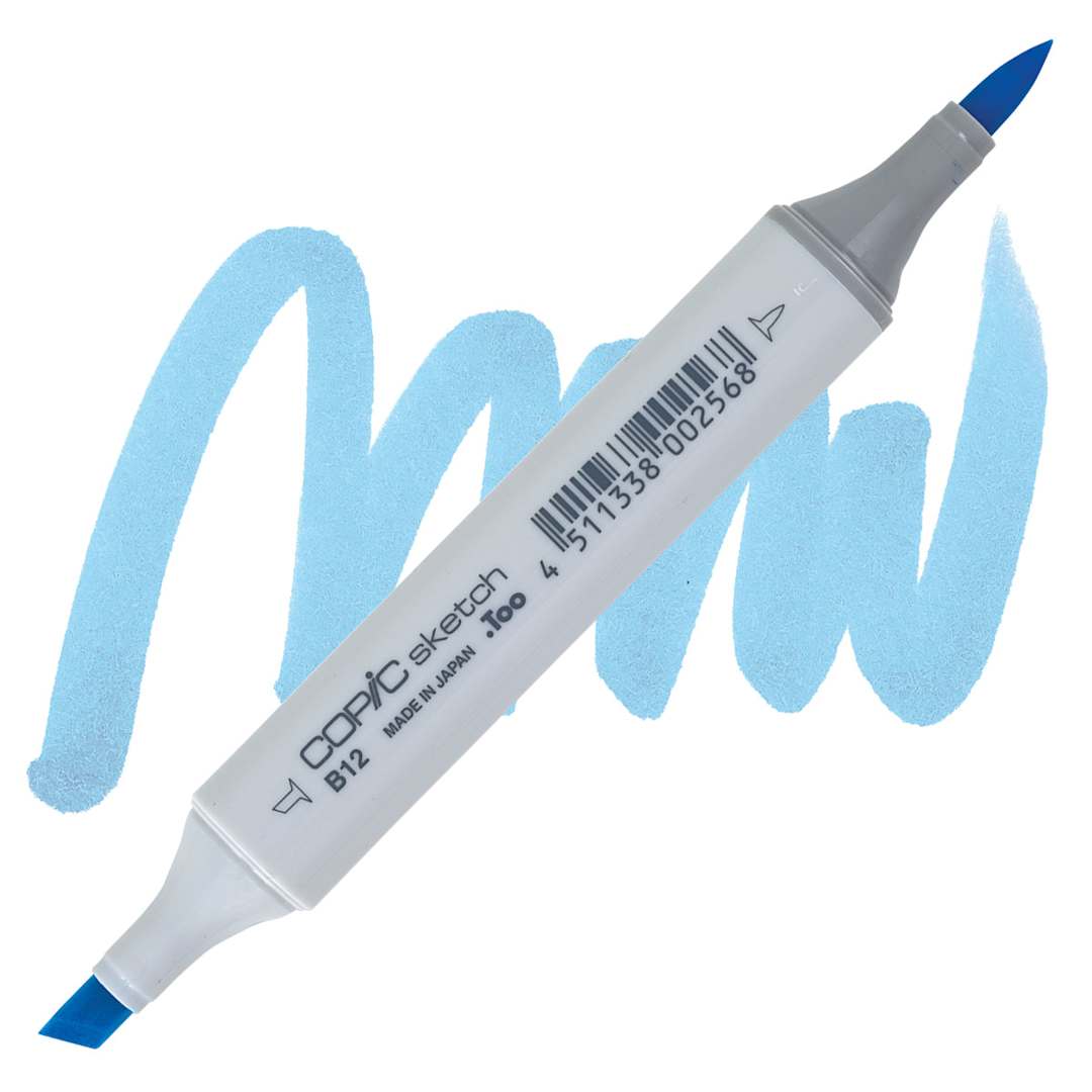 Open in modal - Copic Sketch Marker - Ice Blue B12 marker and swatch